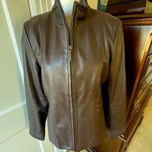 Siena Studio, size 12, Brown leather jacket,